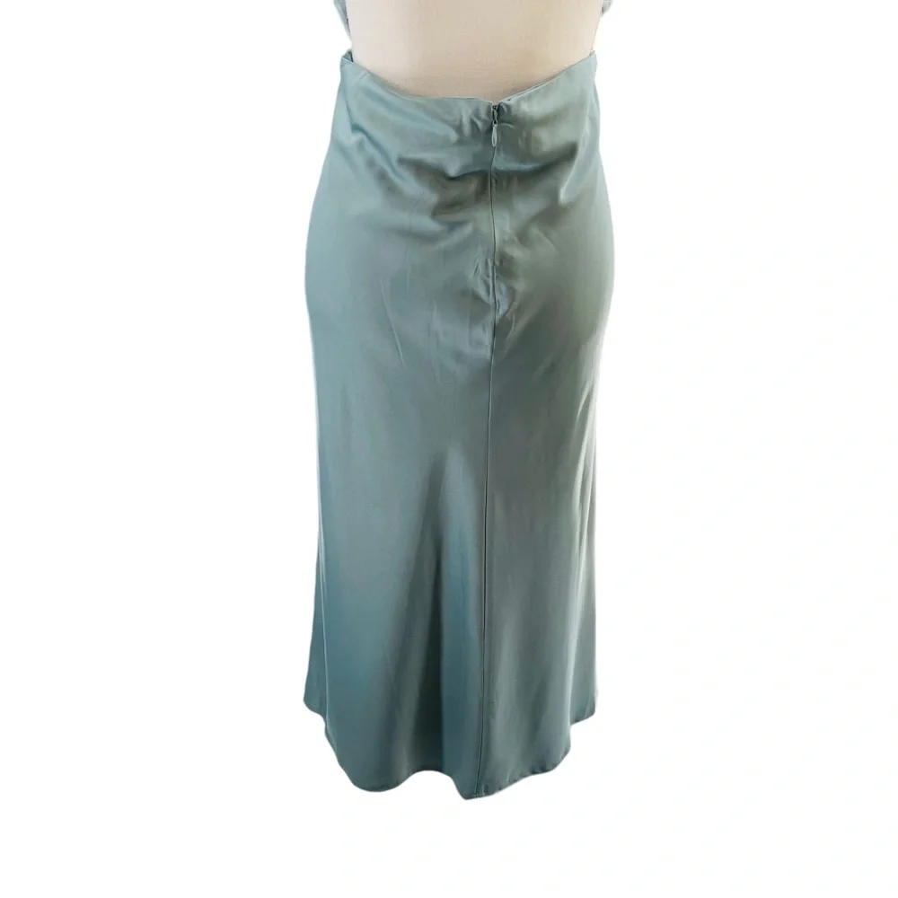 Petal & Pup NEW Cut Out Blue Satin Formal Midi Dress Size XL - Picture 9 of 11